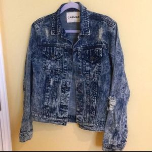 Carmar Distressed Denim jacket size M